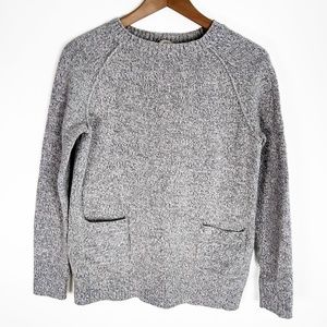 GAP | Wool Blend Lt Gray Marled Sweater Pockets XS